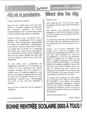   LE BASTION DE NANAIMO, 2003   , page 3