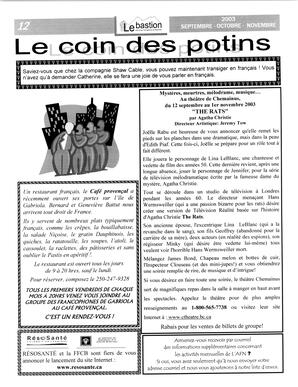   LE BASTION DE NANAIMO, 2003   , page 13