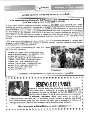   LE BASTION DE NANAIMO, 2003   , page 11