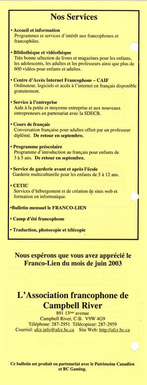   LE FRANCO-LIEN, 2003   , page 9