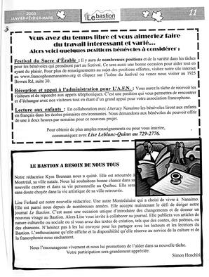   LE BASTION DE NANAIMO, 2003   , page 13