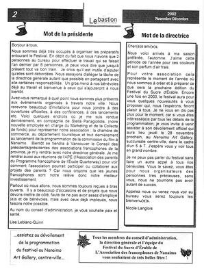   LE BASTION DE NANAIMO, 2002   , page 4