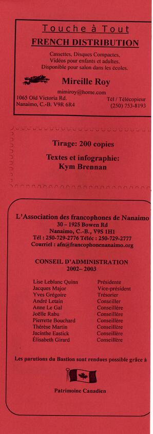   LE BASTION DE NANAIMO, 2002   , page 2