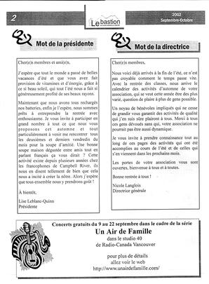   LE BASTION DE NANAIMO, 2002   , page 4