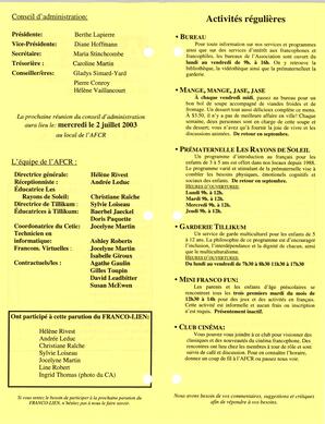   LE FRANCO-LIEN, 2003   , page 2