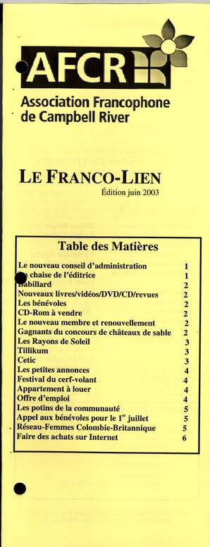   LE FRANCO-LIEN, 2003   , page 1