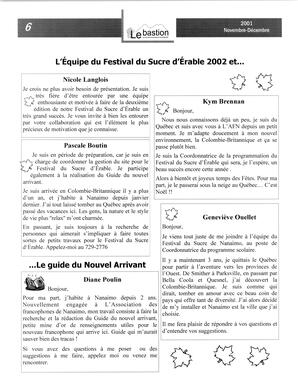   LE BASTION DE NANAIMO, 2001   , page 7