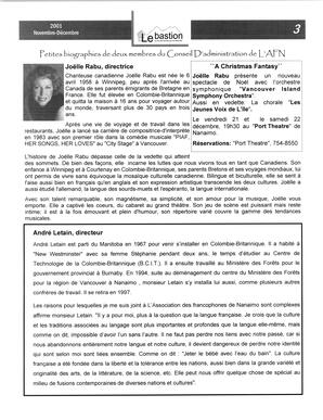   LE BASTION DE NANAIMO, 2001   , page 4