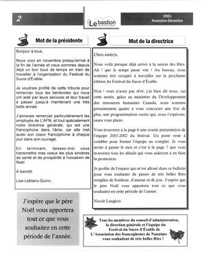   LE BASTION DE NANAIMO, 2001   , page 3