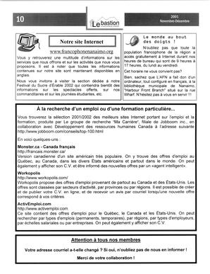   LE BASTION DE NANAIMO, 2001   , page 11