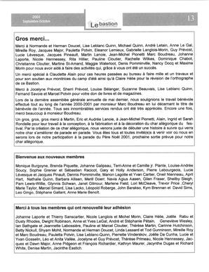   LE BASTION DE NANAIMO, 2001   , page 14
