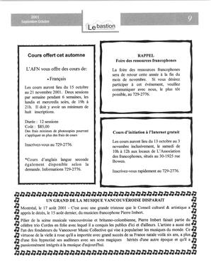   LE BASTION DE NANAIMO, 2001   , page 10