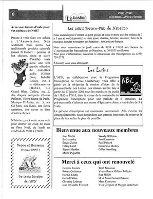   LE BASTION DE NANAIMO, 2000-2001   , page 8