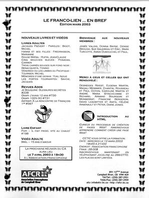   LE FRANCO-LIEN, 2003   , page 1