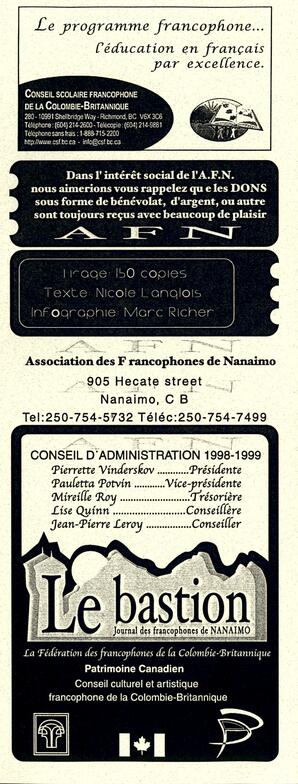   LE BASTION DE NANAIMO, 1999   , page 10
