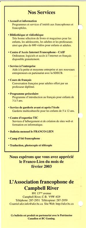   LE FRANCO-LIEN, 2003   , page 11
