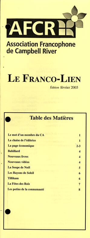   LE FRANCO-LIEN, 2003   , page 1