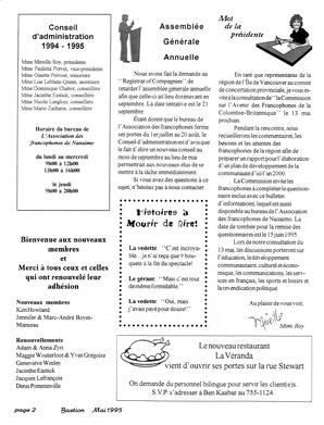   LE BASTION DE NANAIMO, 1995   , page 2
