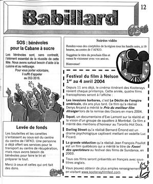   LA VOIX DES KOOTENAYS, 2004   , page 17