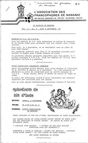   LE BASTION DE NANAIMO, 1986   , page 1