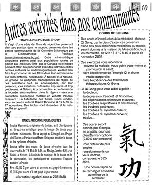   LA VOIX DES KOOTENAYS, 2003   , page 11