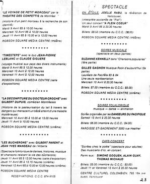   LE BASTION DE NANAIMO, 1985   , page 23