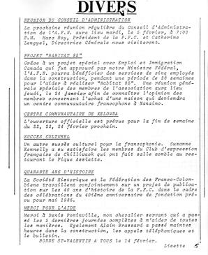   LE BASTION DE NANAIMO, 1985   , page 5