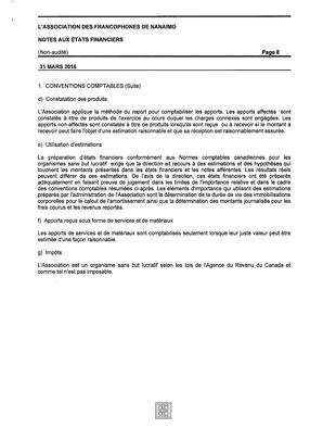   ÉTATS FINANCIERS - FR, 2016   , page 8