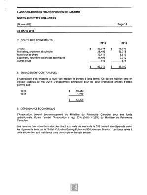   ÉTATS FINANCIERS - FR, 2016   , page 11