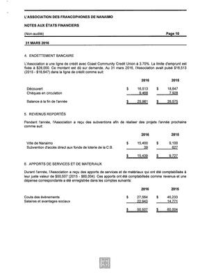   ÉTATS FINANCIERS - FR, 2016   , page 10