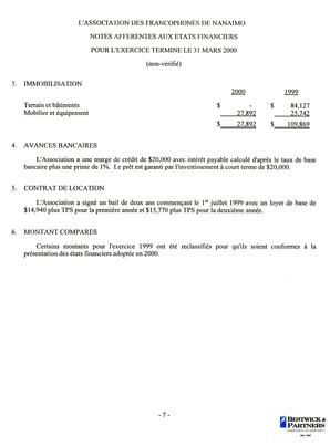   ÉTATS FINANCIERS - FR, 2000   , page 9