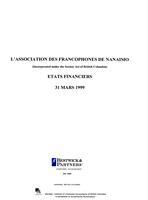   ÉTATS FINANCIERS - FR, 1999   