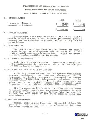   ÉTATS FINANCIERS - FR, 1999   , page 9