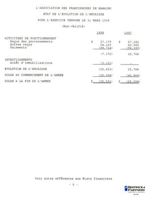   ÉTATS FINANCIERS - FR, 1998   , page 7