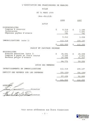   ÉTATS FINANCIERS - FR, 1998   , page 4