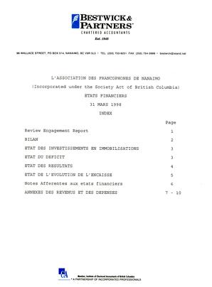   ÉTATS FINANCIERS - FR, 1998   , page 2