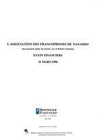  ÉTATS FINANCIERS - FR, 1996   