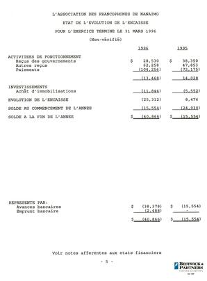   ÉTATS FINANCIERS - FR, 1996   , page 7