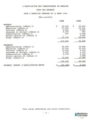   ÉTATS FINANCIERS - FR, 1996   , page 6