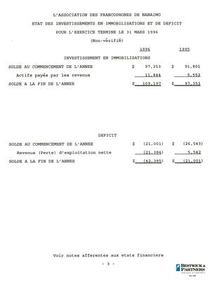   ÉTATS FINANCIERS - FR, 1996   , page 5