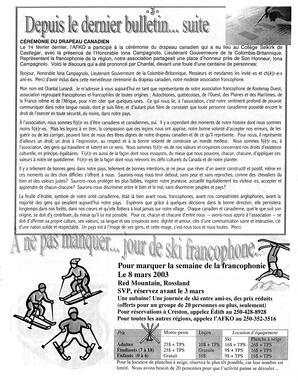   LA VOIX DES KOOTENAYS, 2003   , page 3