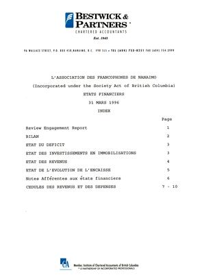   ÉTATS FINANCIERS - FR, 1996   , page 2