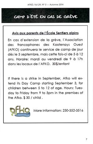   LA VOIX DES KOOTENAYS, 2014   , page 7