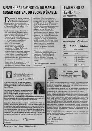   MAPLE SUGAR FESTIVAL DU SUCRE D'ÉRABLE, 2006   , page 4