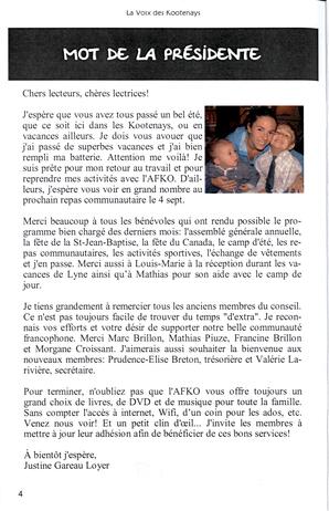   LA VOIX DES KOOTENAYS, 2014   , page 4