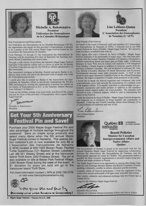   MAPLE SUGAR FESTIVAL DU SUCRE D'ÉRABLE, 2005   , page 4