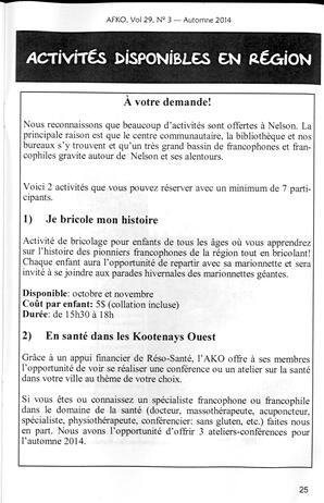  LA VOIX DES KOOTENAYS, 2014   , page 25