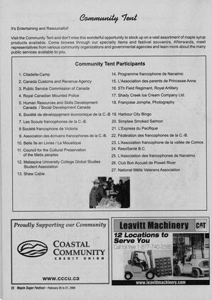   MAPLE SUGAR FESTIVAL DU SUCRE D'ÉRABLE, 2005   , page 22