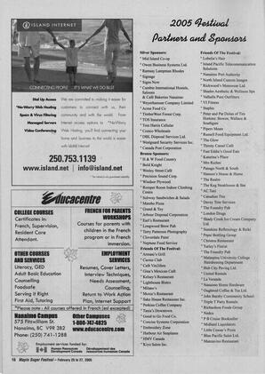   MAPLE SUGAR FESTIVAL DU SUCRE D'ÉRABLE, 2005   , page 16