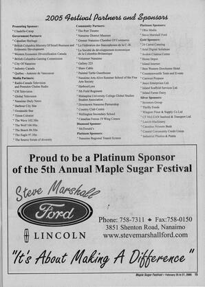   MAPLE SUGAR FESTIVAL DU SUCRE D'ÉRABLE, 2005   , page 15